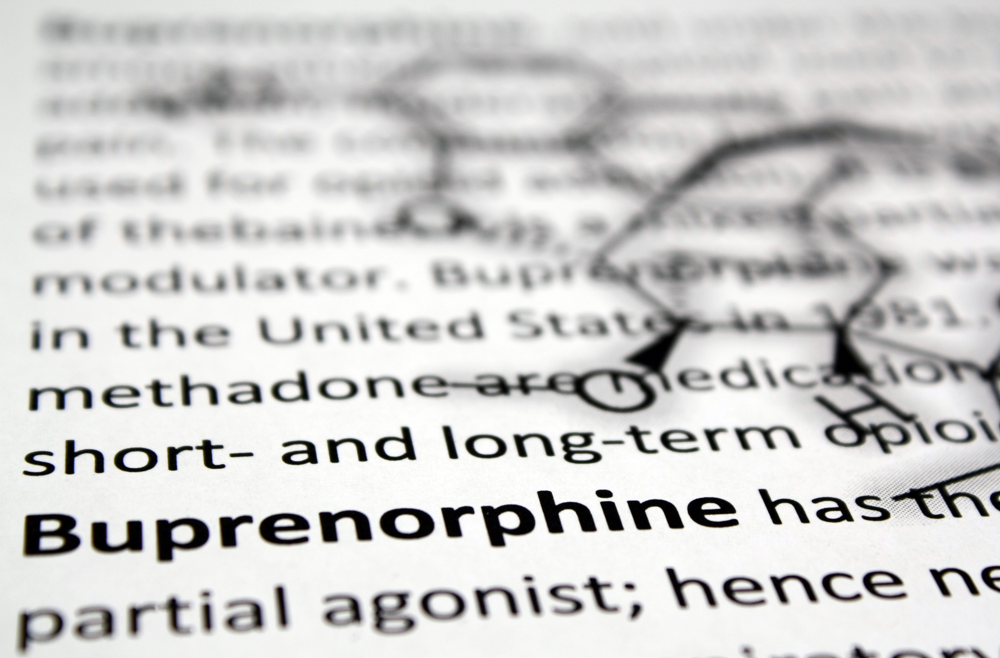 A page of typed text with the word buprenorphine in bold